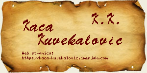 Kaća Kuvekalović vizit kartica